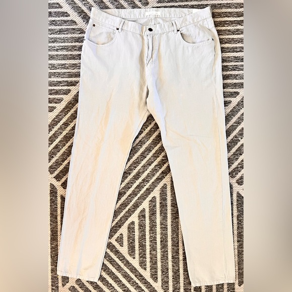 BILLY REID 5 Pocket Pant Lt Gray Green Cotton Linen 40x33 Orig$198 Exc Cond - Picture 15 of 15